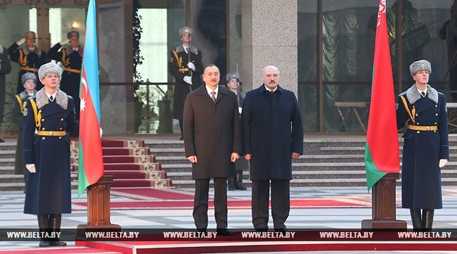 Belarusda Azərbaycan prezidentinin rəsmi qarşılanma mərasimi keçirildi