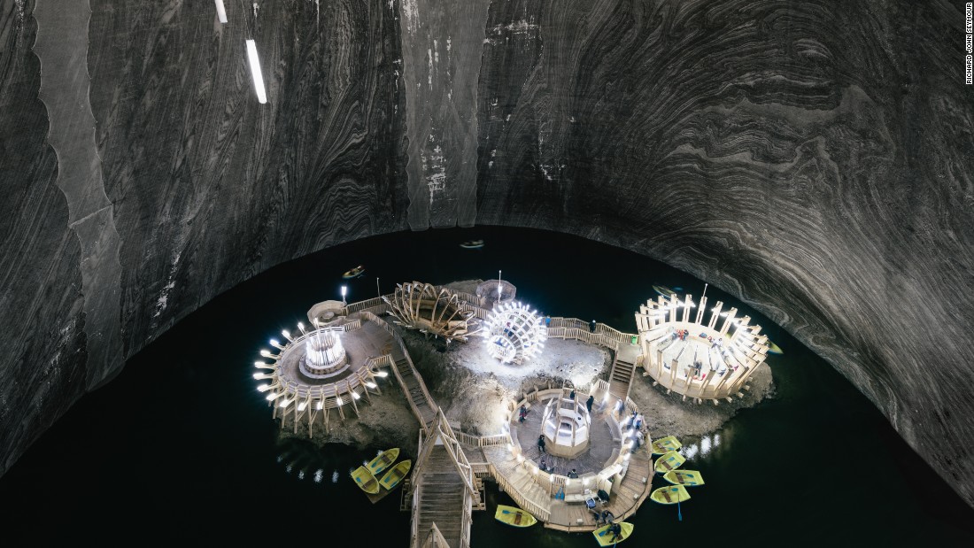 Stunning views from inside Transylvania's subterranean theme park