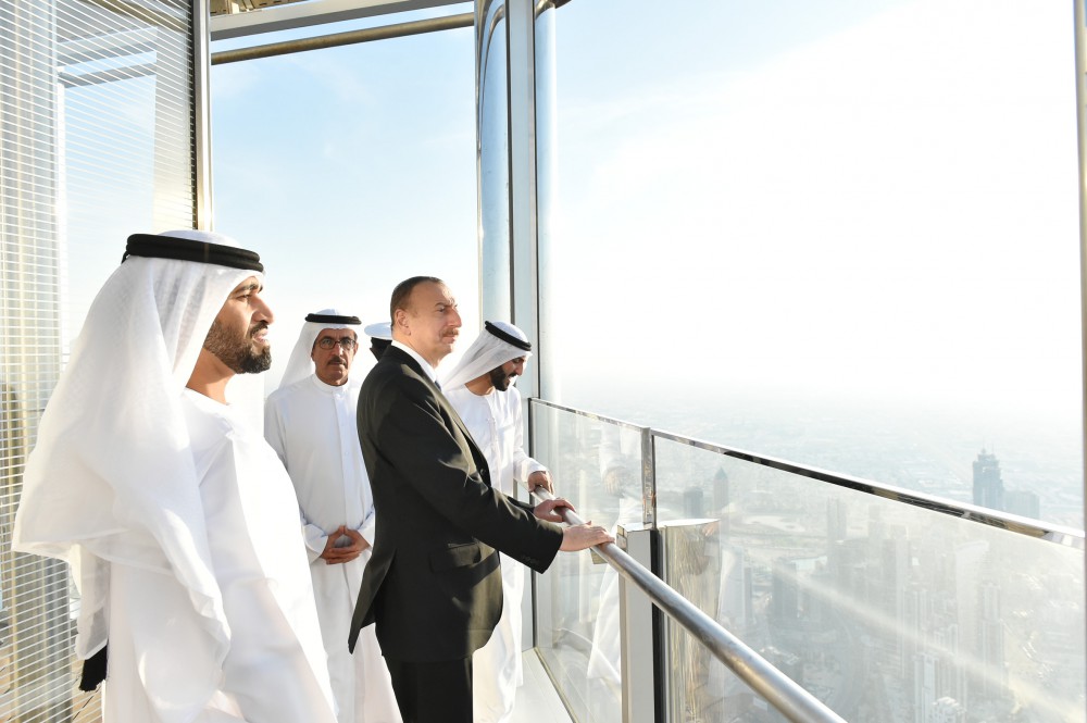 President Aliyev visits Burj Khalifa in Dubai