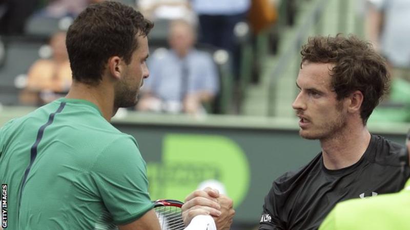 Andy Murray loses to Grigor Dimitrov in Miami Open