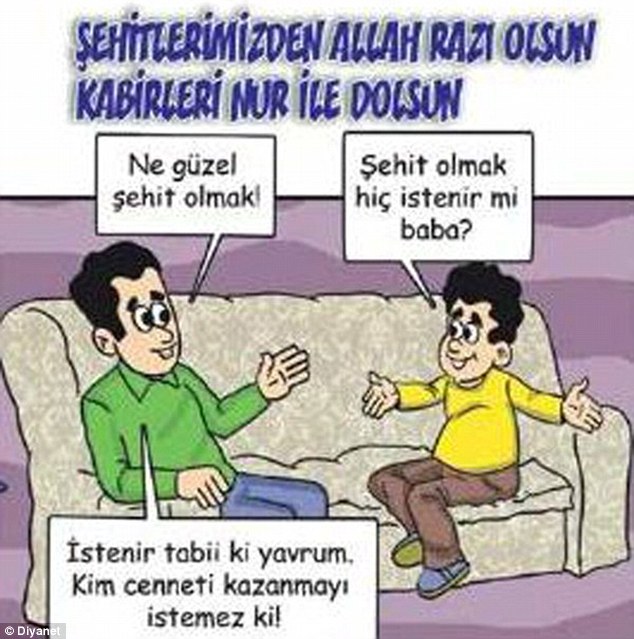 Сomic printed by Turkish government encourages boys and girls to seek Islamic martyrdom