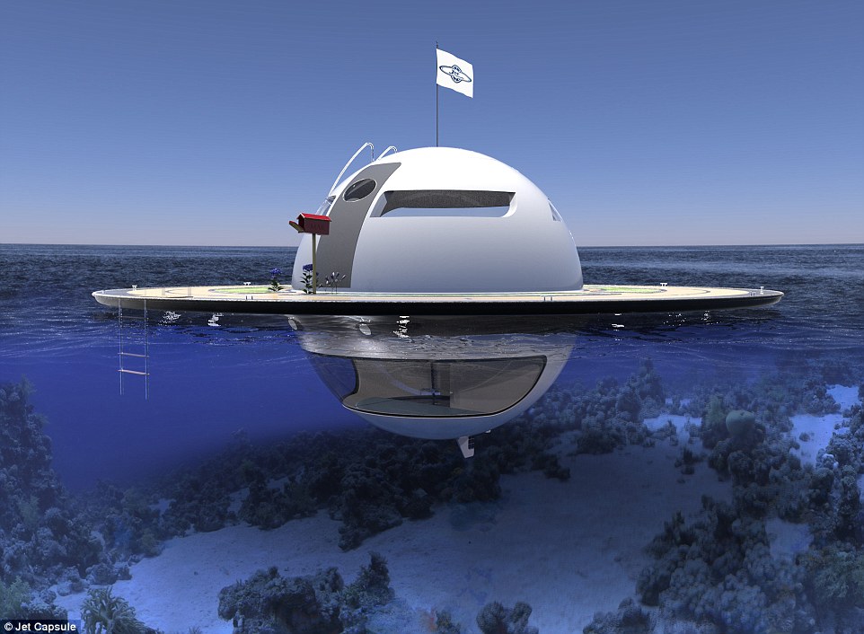 Futuristic UFO-shaped yacht