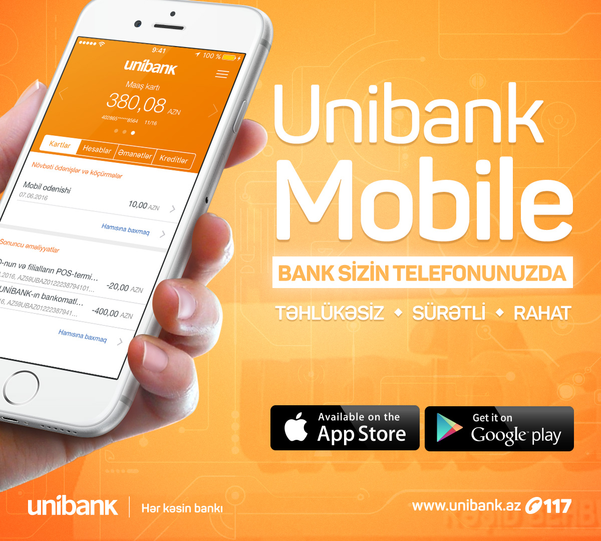 С помощью «Asan İmza» услуги Unibank у тебя в телефоне