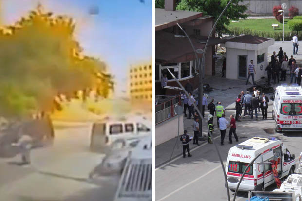Two dead as ‘ISIS’ bomb blast hits police station terror target
