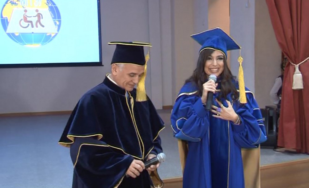 Leyla Aliyeva was awarded the diploma of Honorary Professor of Moscow State University of Humanities and Economics