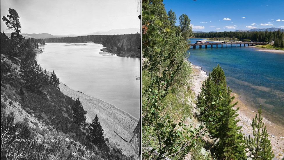 Yellowstone National Park in 1871 and today