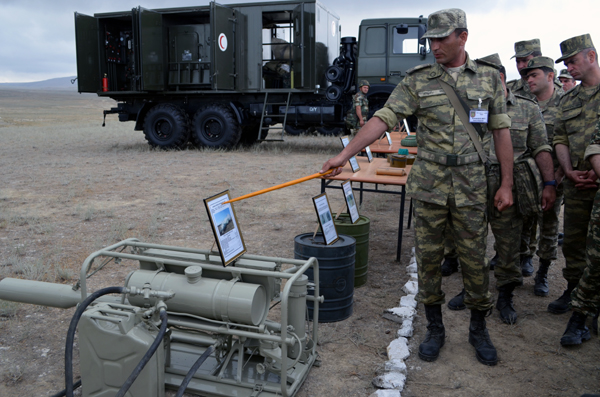 Azeri chemical units, interior troops hold drills 