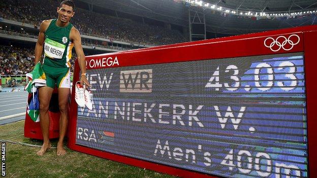 Wayde van Niekerk breaks world record to win Olympic gold