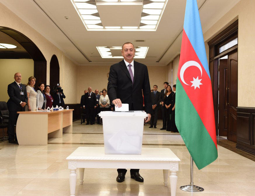 Azerbaijan's president votes in constitutional referendum