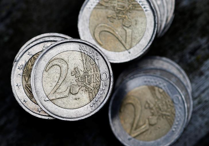 Euro hits near two-year low