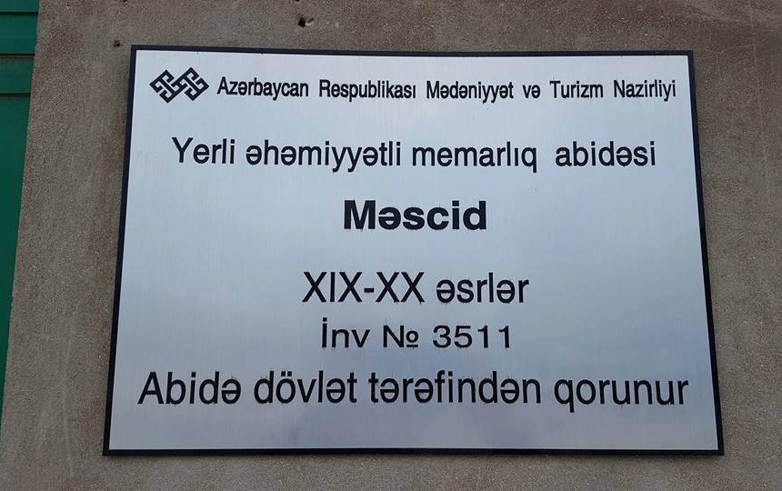 “Hacı Cavad” məscidi tarixi abidə deyil” - RƏSMİ