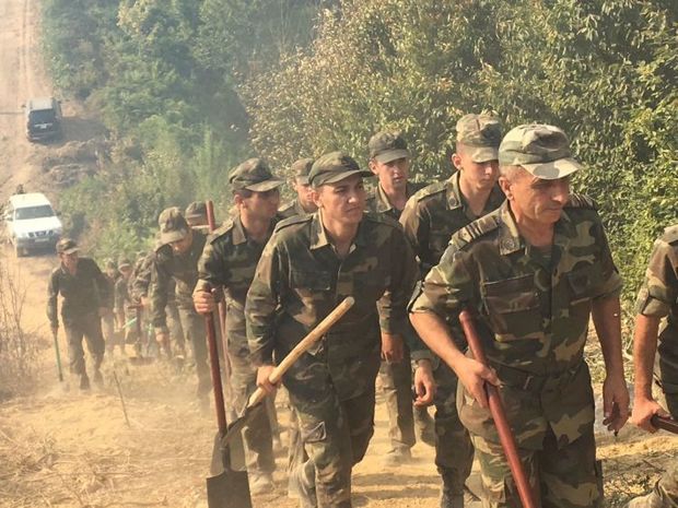 Hava şəraiti Qəbələdə yanğının söndürülməsində çətinlik yaradır – FOTOLAR