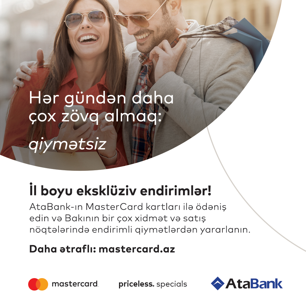 “AtaBank” ASC-nin MasterCard kartları ilə xüsusi ENDİRİM-lərə sahib ol!