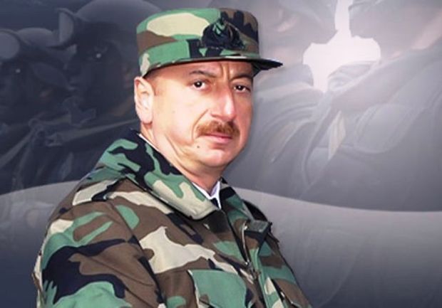 Ильхам Алиев на открытии новой воинской части
