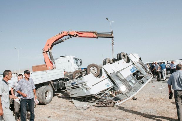Страшная авария с автобусом в Баку: есть жертва - ФОТО