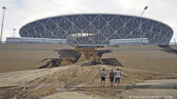 В Волгограде дождь размыл стадион чемпионата мира