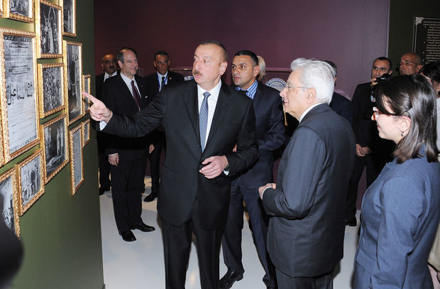Президенты Азербайджана и Италии на выставке в Баку - ФОТО