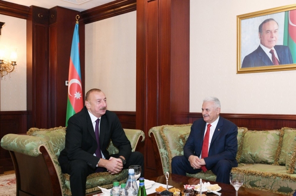 Бинали Йылдырым на встрече с Ильхамом Алиевым