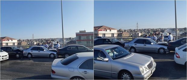Цепная авария на трассе Баку-Сумгайыт