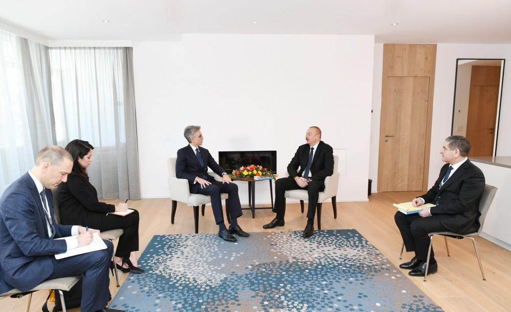 President Aliyev meets SAP CEO in Davos 