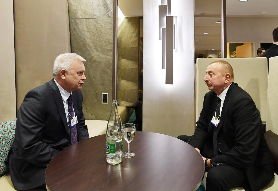 President Aliyev meets LUKOIL president in Davos
