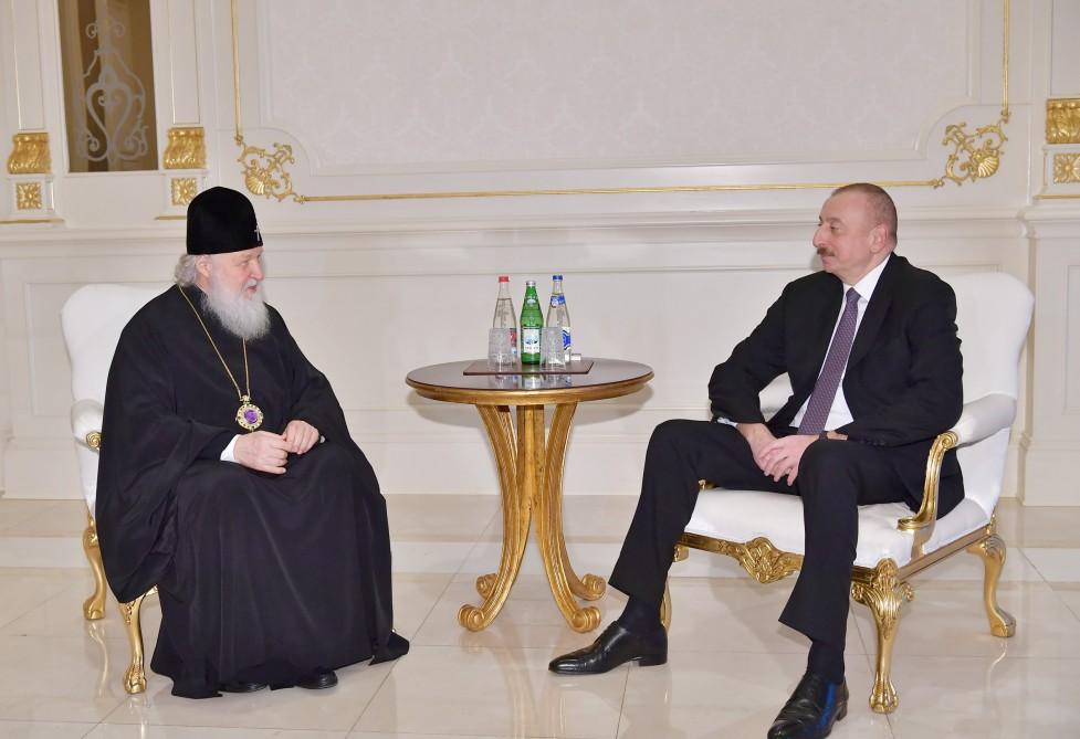 Ilham Aliyev meets Patriarch Kirill of Moscow and All Russia