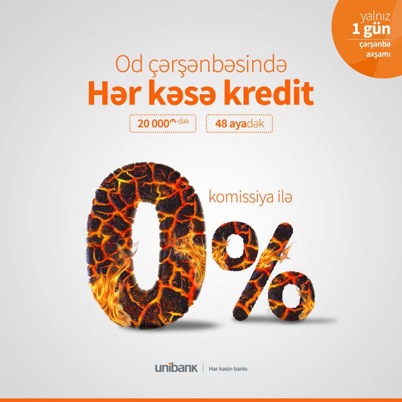 Кредитная кампания от Unibank. Только один день - КОМИССИЯ 0%