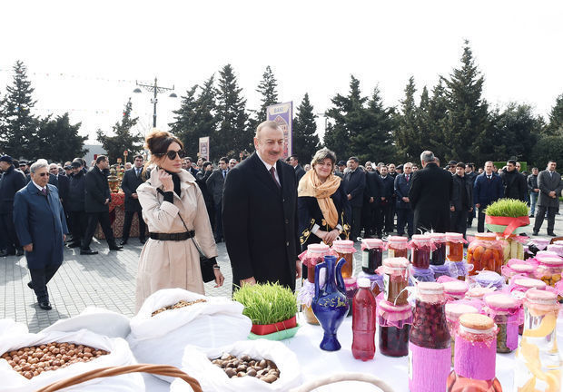 Ильхам Алиев и Первая леди в празднестве по случаю Новруза