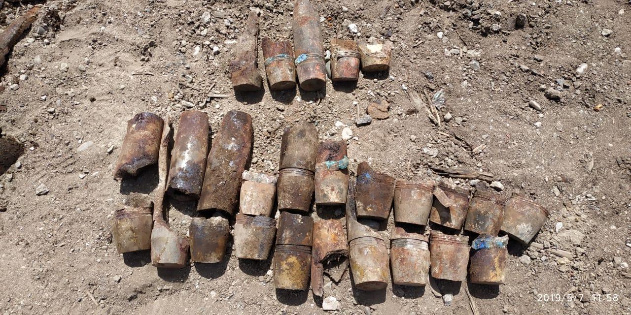 В Сумгайыте обнаружены фрагменты 26 снарядов с взрывчатыми веществами