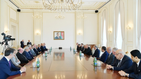 Делегация УЕФА на встрече с Ильхамом Алиевым