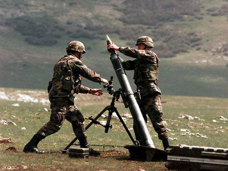 Armenian armed forces fire at Azerbaijani army’s positions by using 82-mm mortars