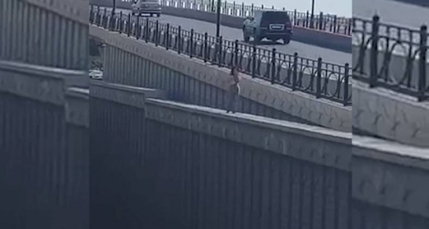 В Баку девушка попыталась покончить с собой, сбросившись с моста - ВИДЕО 