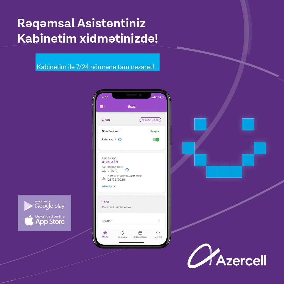 With Azercell’s ‘Kabinetim” application managing your number is more convenient now