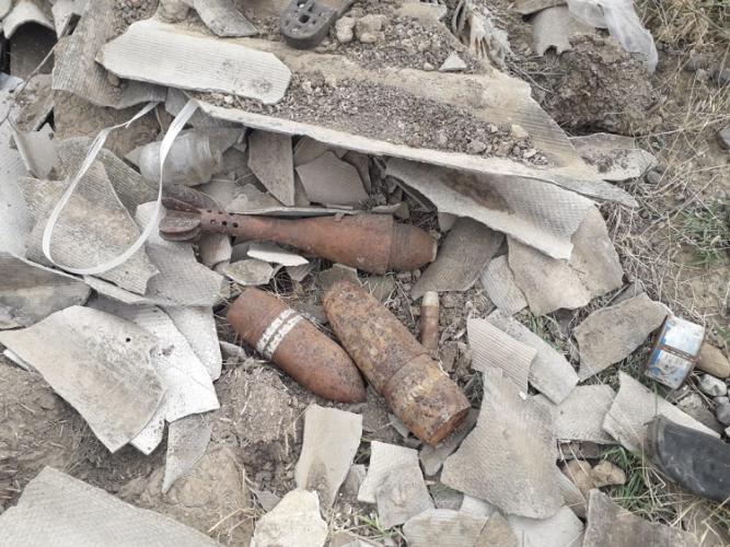 В Агстафе обнаружены артиллерийские и минометные снаряды