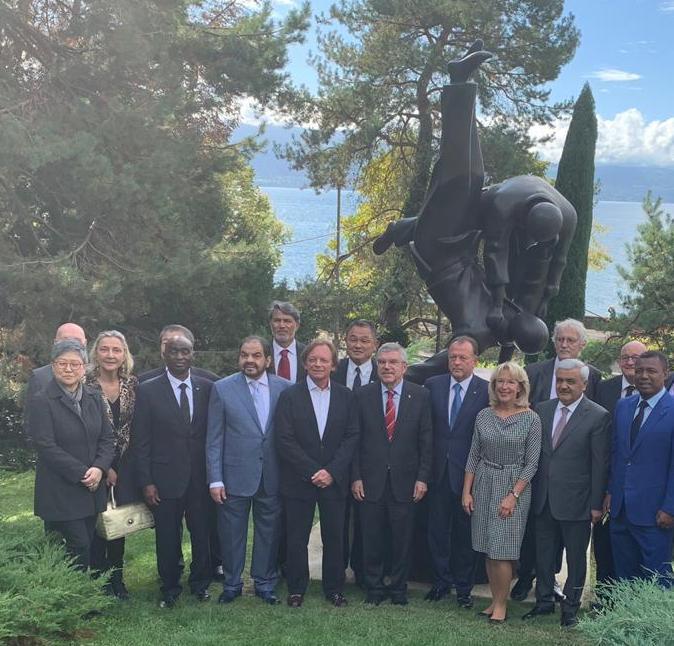Ровнаг Абдуллаев принял участие в открытии памятника дзюдо