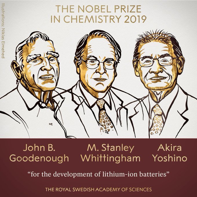 Нобелевскую премию по химии присудили за развитие литий-ионных батарей