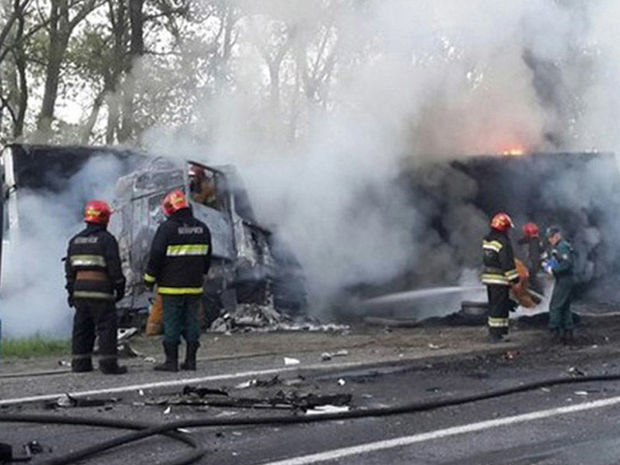 ДТП в Лянкяране: водитель сгорел заживо - ФОТО