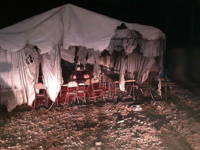Azərbaycanda yas çadırı yandı - VİDEO 