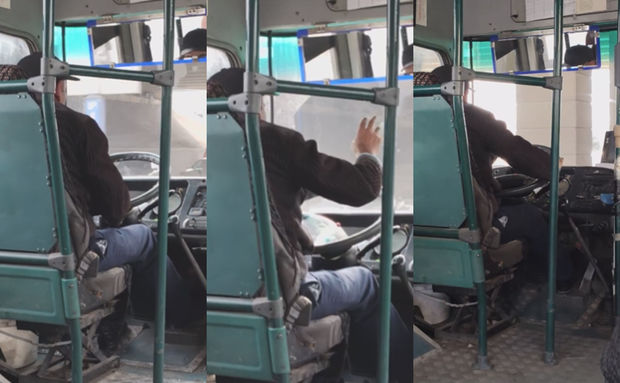 Bakıda avtobus sürücüsü: “Kimə istəyirsiniz şikayət edin” - VİDEO