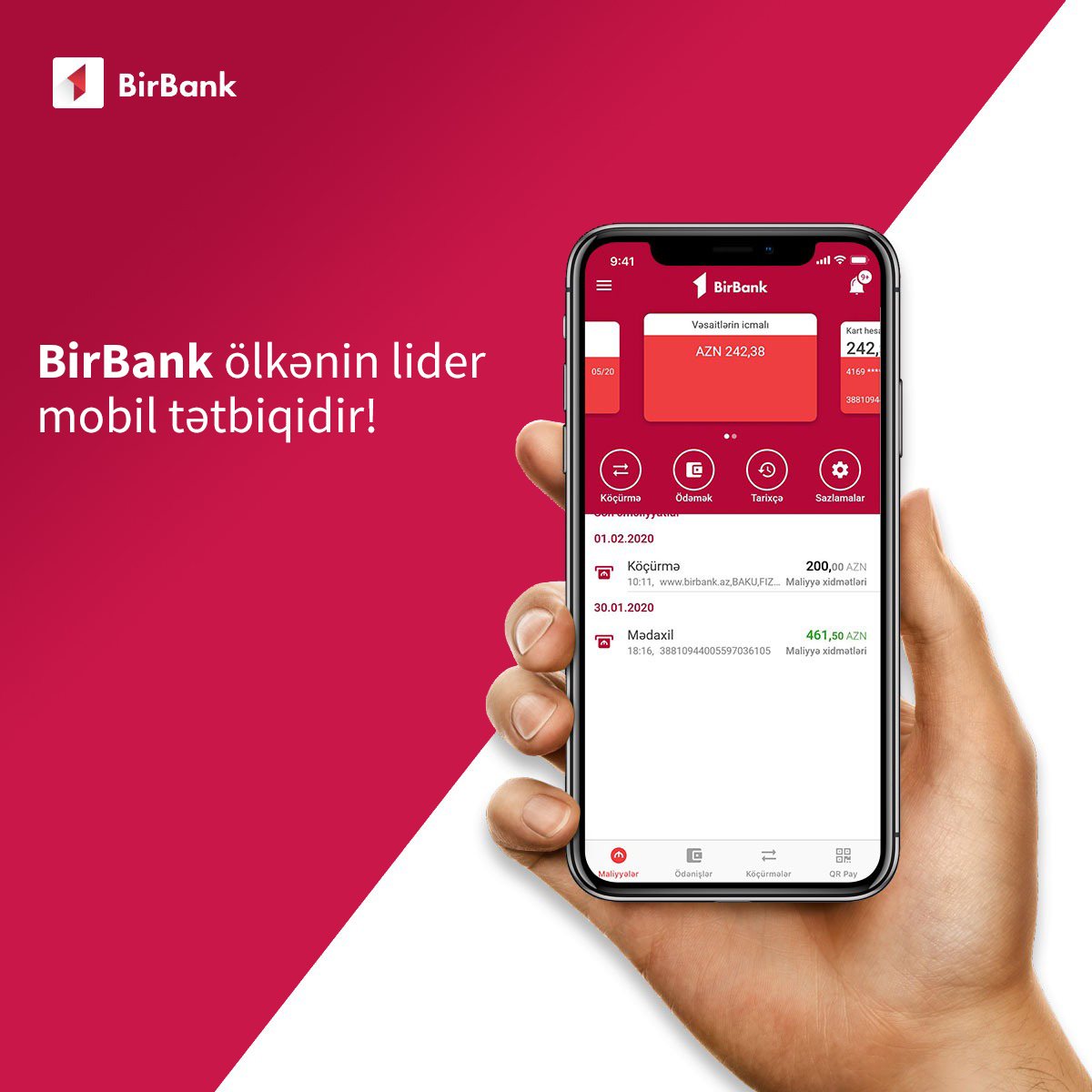 BirBank ölkənin lider mobil tətbiqidir!