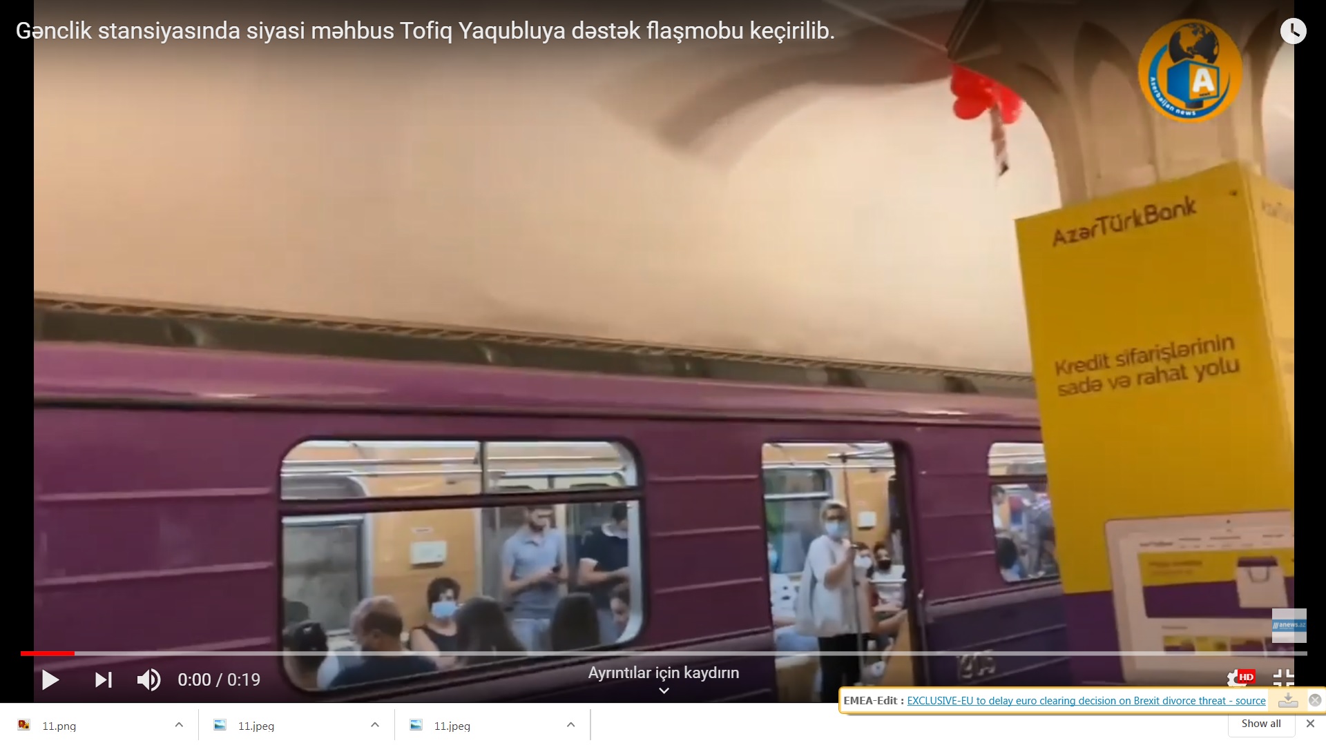 Bakı metrosunda Tofiq Yaqublu ilə bağlı aksiya keçirilib - VİDEO