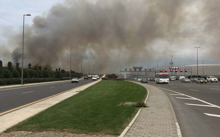 Пожар недалеко от Бакинского олимпийского стадиона потушен