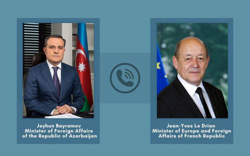 Главы МИД Азербайджана и Франции обсудили ситуацию в Карабахе