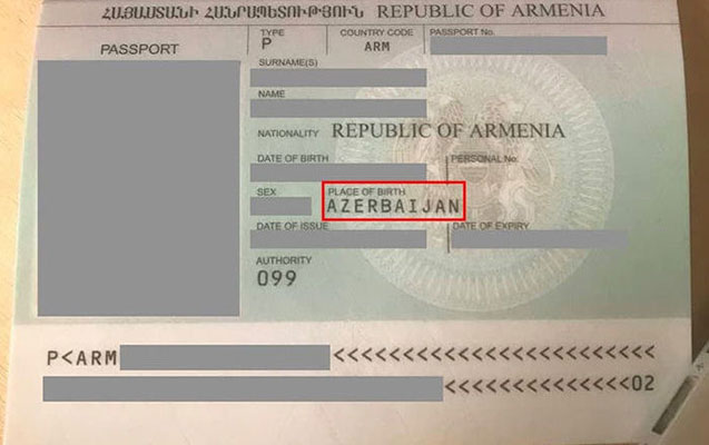 Qarabağ ermənisinin pasportunda doğum yeri Azərbaycan yazıldı