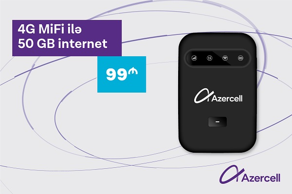 Faster internet connection with 4G MiFi from Azercell!