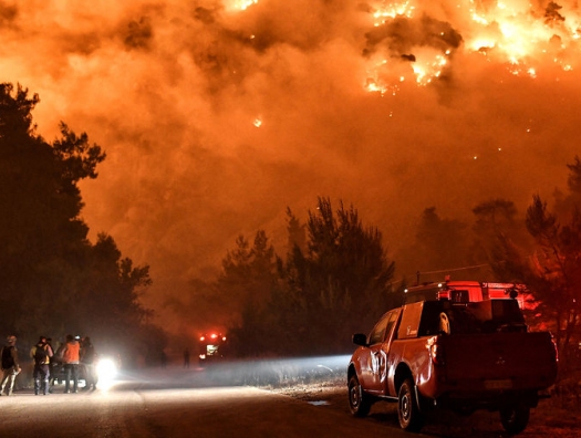 Масштабные лесные пожары подобрались к Афинам