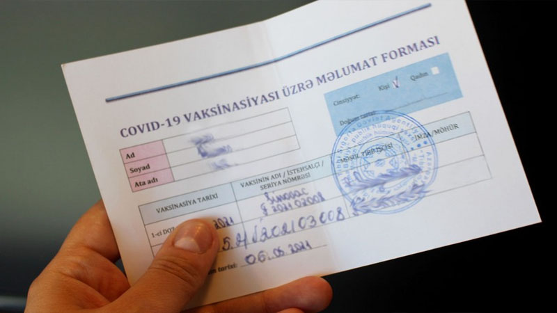 Əks-göstəriş sertifikatları ilə vaksin pasportu eynihüquqludur