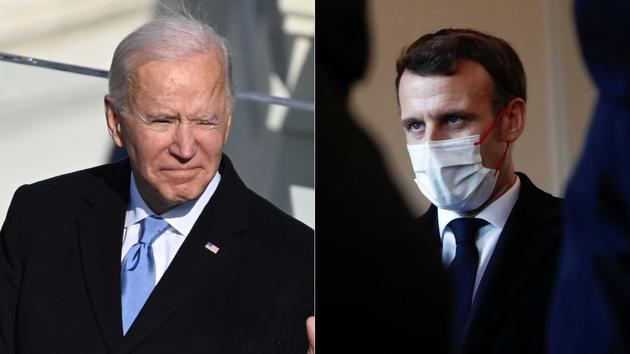 Biden and Macron agree to meet next month in push to repair ties