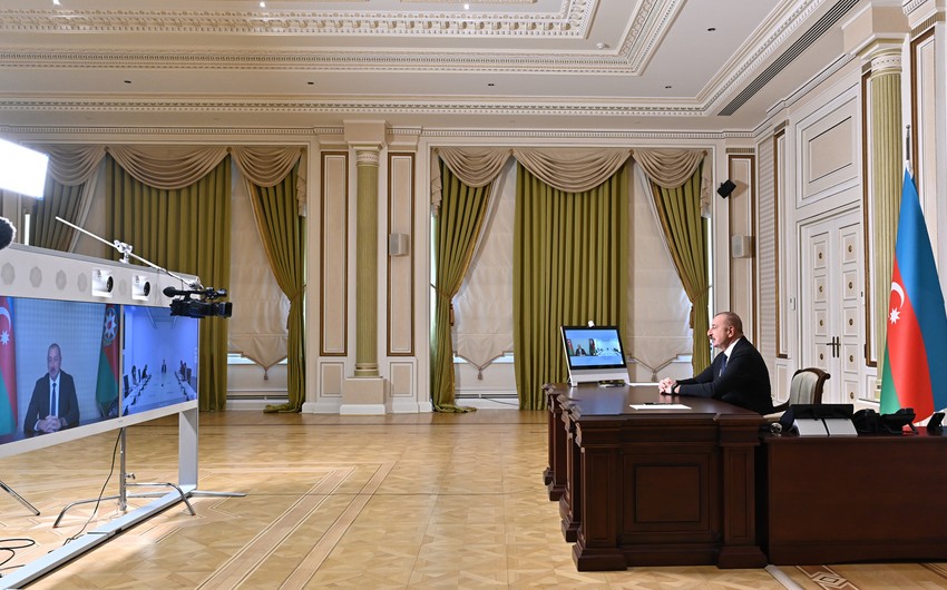 Prezident  Monteneqro parlamentinin sədri ilə  videoformatda görüşdü