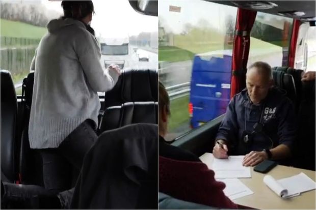 Avropada yol polisindən unikal addım: Avtobusla “sürücü ovu” - FOTO
